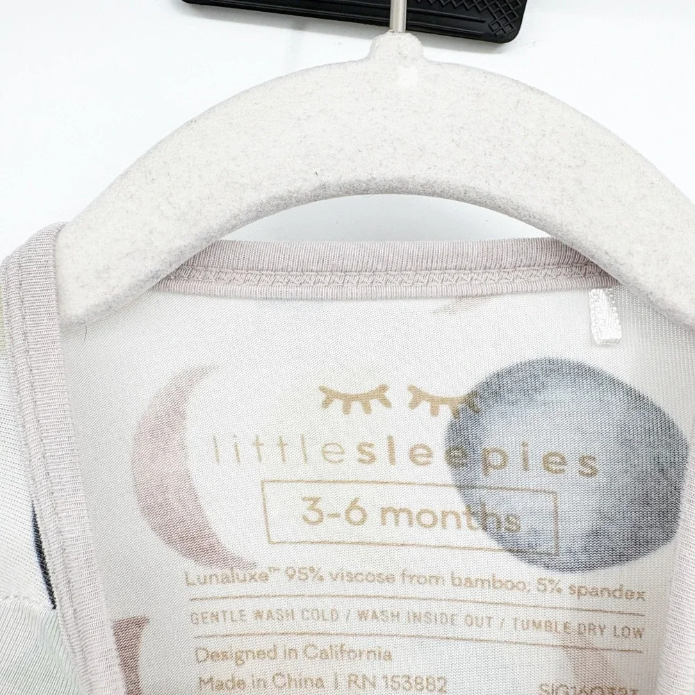 Little Sleepies Baby Luna Neutral Crescent Moon Phase Zippy Sleeper Size 3-6M